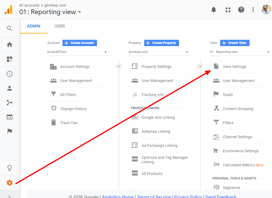 Google Analytics: VIew Settings