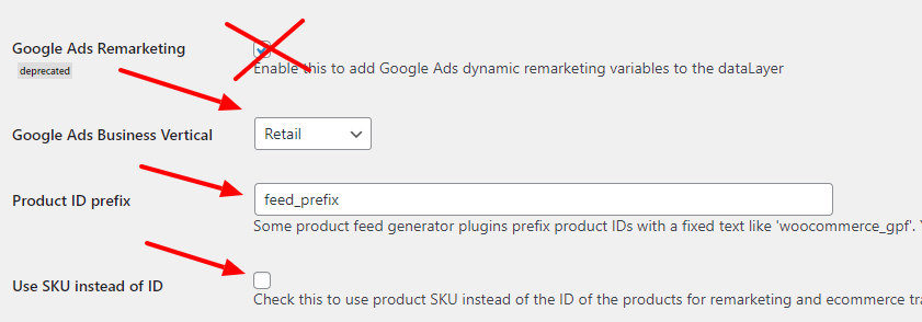 Dynamic remarketing for WooCommerce options in Google Tag Manager for WordPress