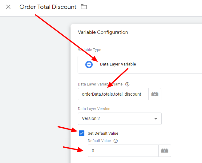 Create the Order Total Discount variable